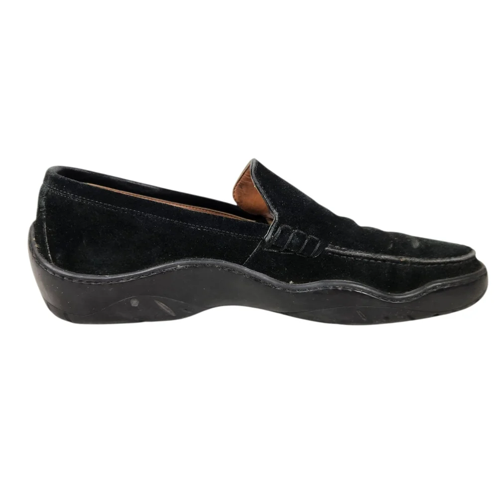 Michael Toshi Mach Black Suede Leather Driving Loafers Italian Mens Size 10